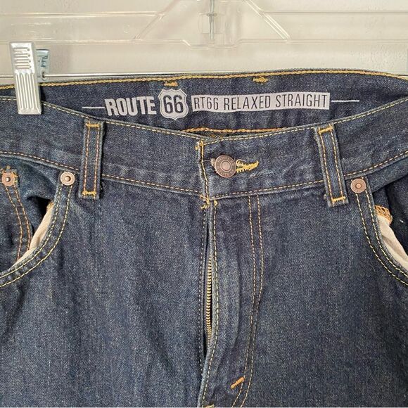 Route 66 RT66 Relaxed Straight Dark Wash Jeans - Picture 2 of 3
